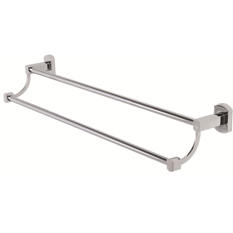 Portasciugamani doppio cromo con piastre in acciaio antiruggine 60 cm linea deluxe Feridras 091040-b