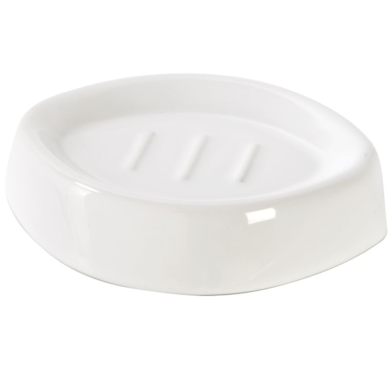 Portasapone in ceramica lucida bianco linea vienna Feridras 149017-b