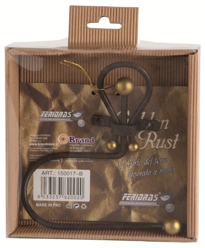 Portarotolo in ferro battuto lavorazione artigianale linea golden rust Feridras 150017-b