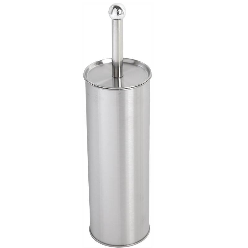 Portascopino tondo in acciaio satinato alto 37 cm Feridras 151017-b