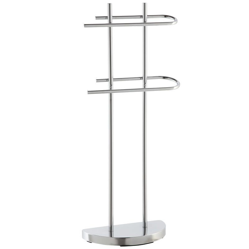 Piantana portasciugamani in acciaio cromato 2 bracci alto 87 cm Feridras 154007-b