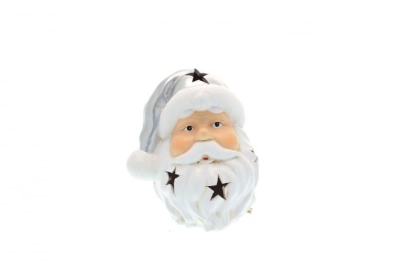 Babbo natale in miniatura argento con led
