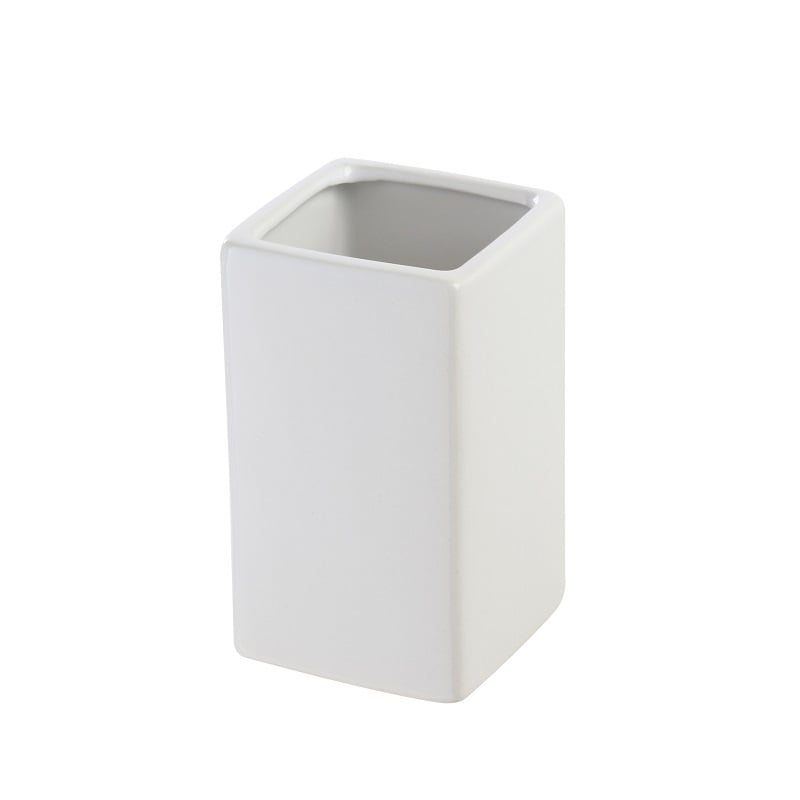 Portaspazzolino in ceramica bianco linea dublino Feridras 275010-b
