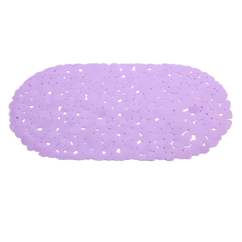 Tappeto antiscivolo ovale in pvc 69x36 cm lilla Feridras 280050-b