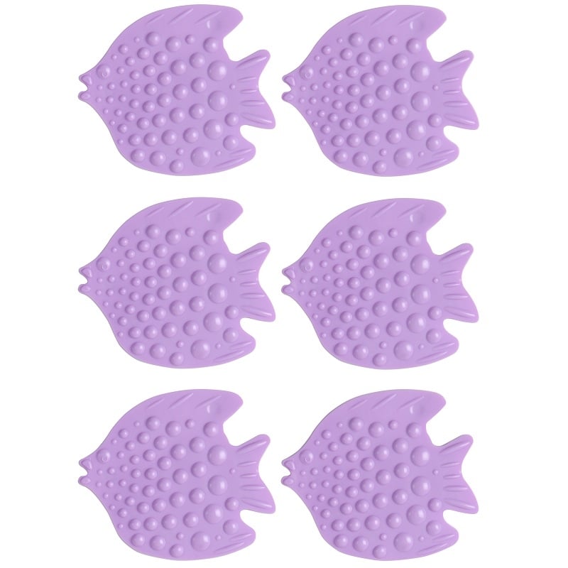 Set formine antiscivolo pescolino in pvc 6 pz lilla Feridras 280055-b