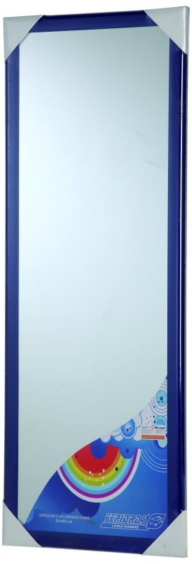 Specchio con cornice in abs blu 30x90 cm Feridras 332029
