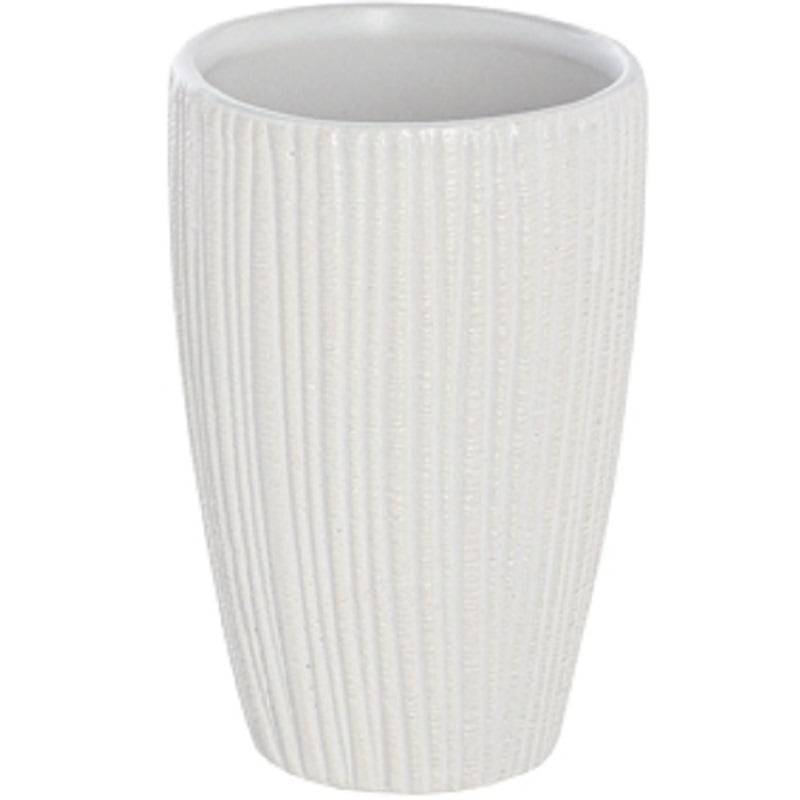 Portaspazzolino in ceramica bianco linea kenya Feridras 628010