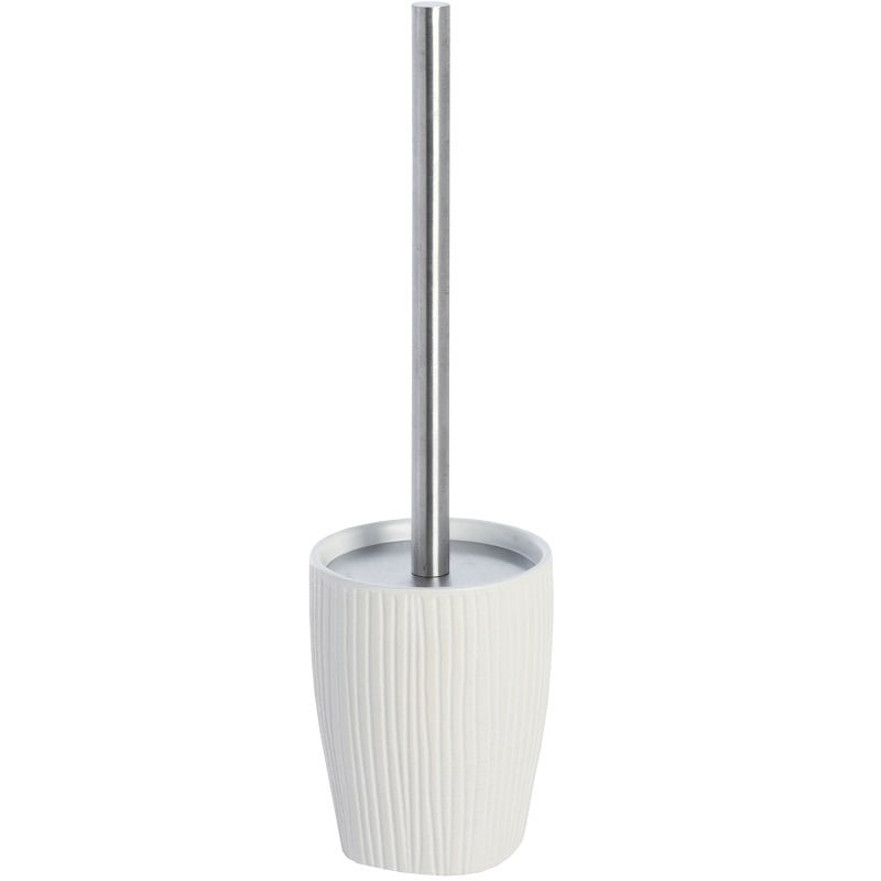 Portascopino in ceramica e acciaio bianco linea kenya Feridras 628012