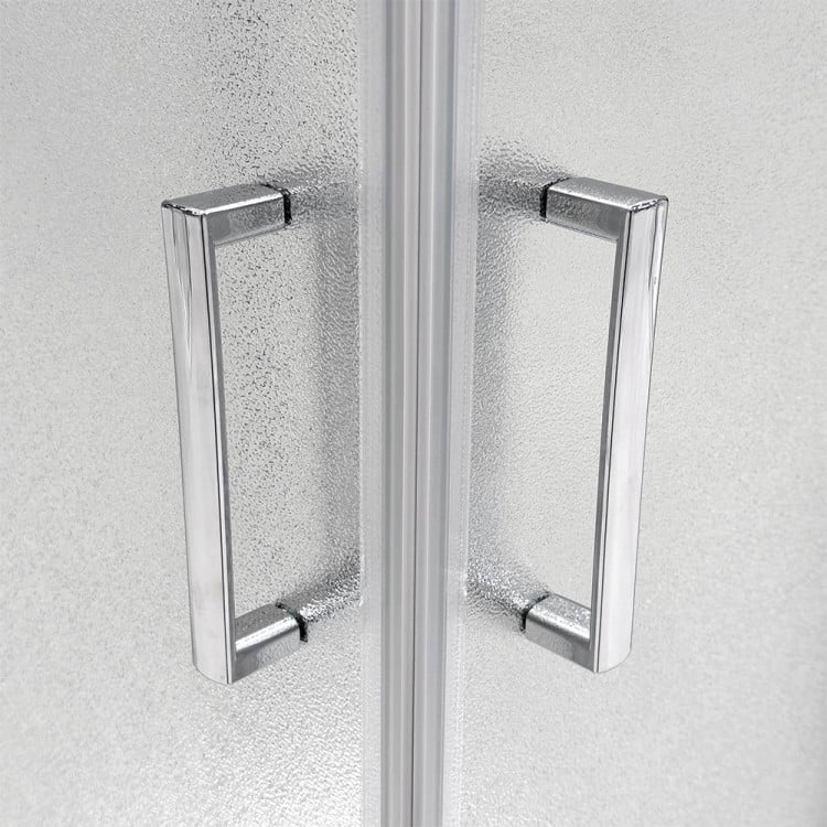 Box doccia angolare cromato H195cm con vetro stampato T-Special Feridras