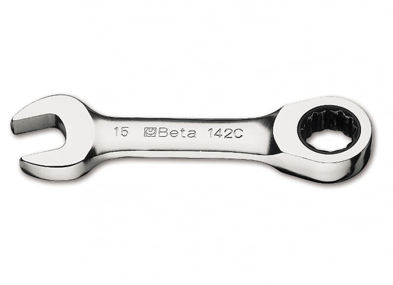 Beta 142C Chiavi a cricchetto combinate corte cromate