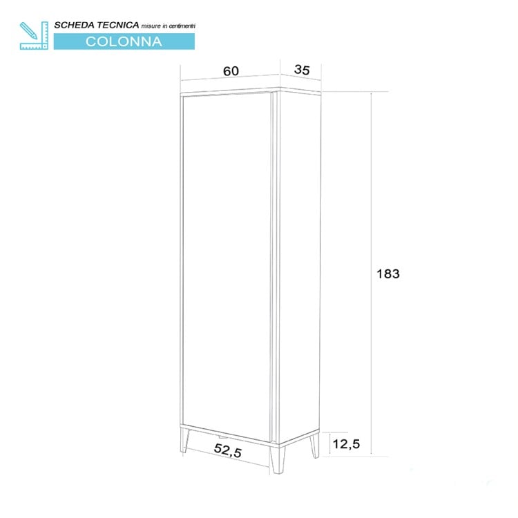 Colonna portascopa da bagno 60x183 cm rovere chiaro Mondo 2.0 Feridras