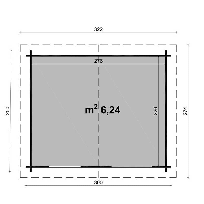 Casetta Da Giardino In Legno Malaga 300 x 250 cm Losa Legnami