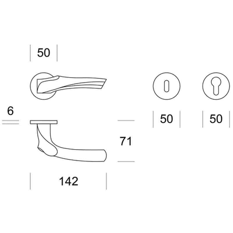Maniglie per porte interne Anatomica R6 Ento