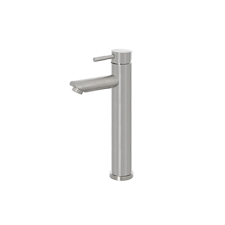 Miscelatore alto per lavabo in acciaio inox spazzolato con piletta York Feridras