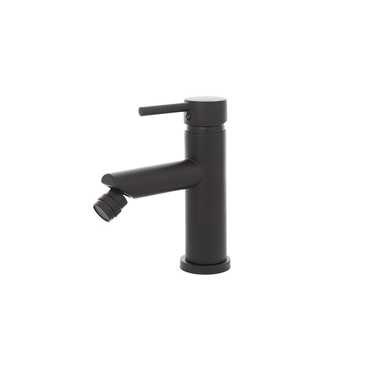 Miscelatore per bidet in acciaio inox nero opaco con piletta York Feridras