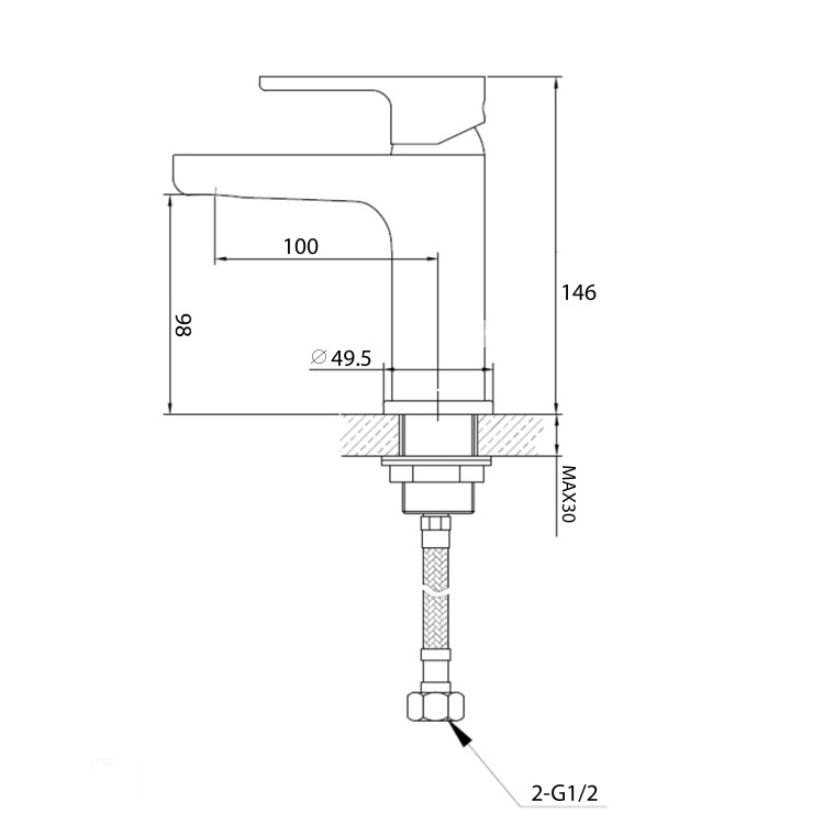 Miscelatore per lavabo in ottone cromato con piletta Kreo Feridras