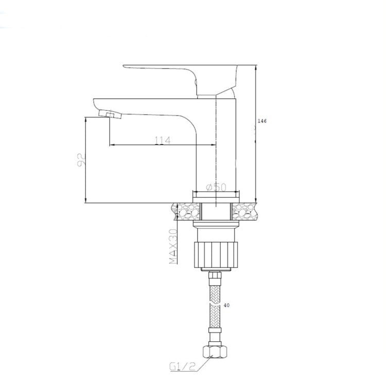 Miscelatore per lavabo in ottone nero opaco con piletta Flat Feridras