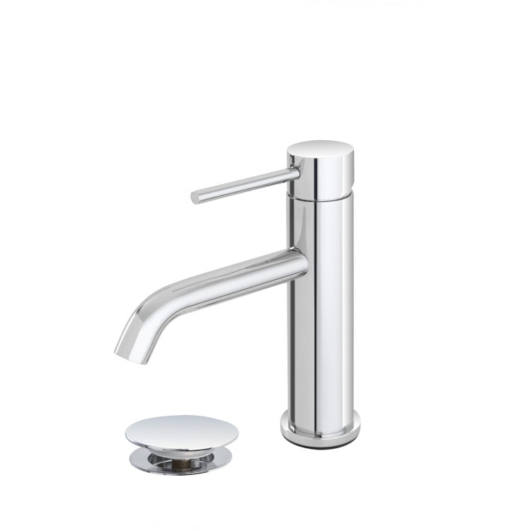 Miscelatore per lavabo in acciaio inox cromato con piletta Nuego Feridras