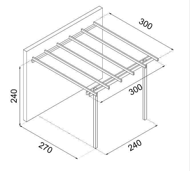 Pergola Addossata Losa Legnami