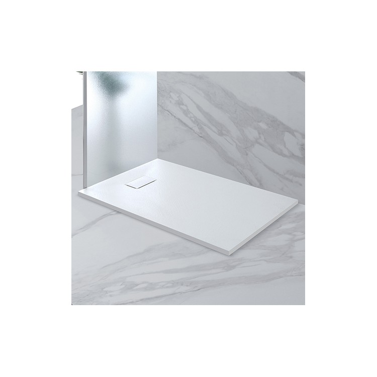 Piatto doccia 120x70cm bianco in resina e fibre di vetro Feridras