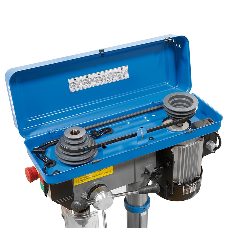 Trapano a colonna 690 mm 375 watt con trasmissione a cinghia Fervi 0011