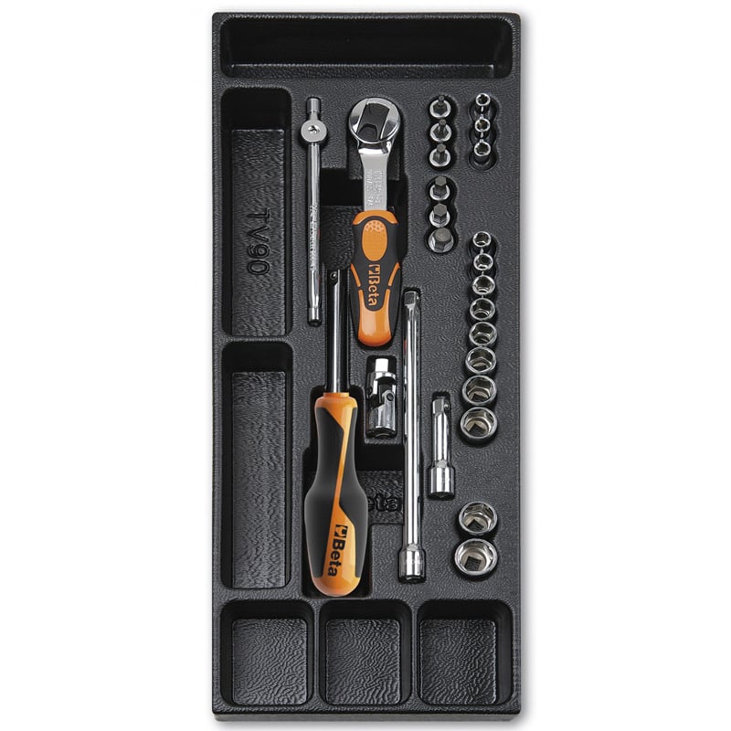 Cacciavite chiave a cricchetto con bussole in Termoformato Beta T91