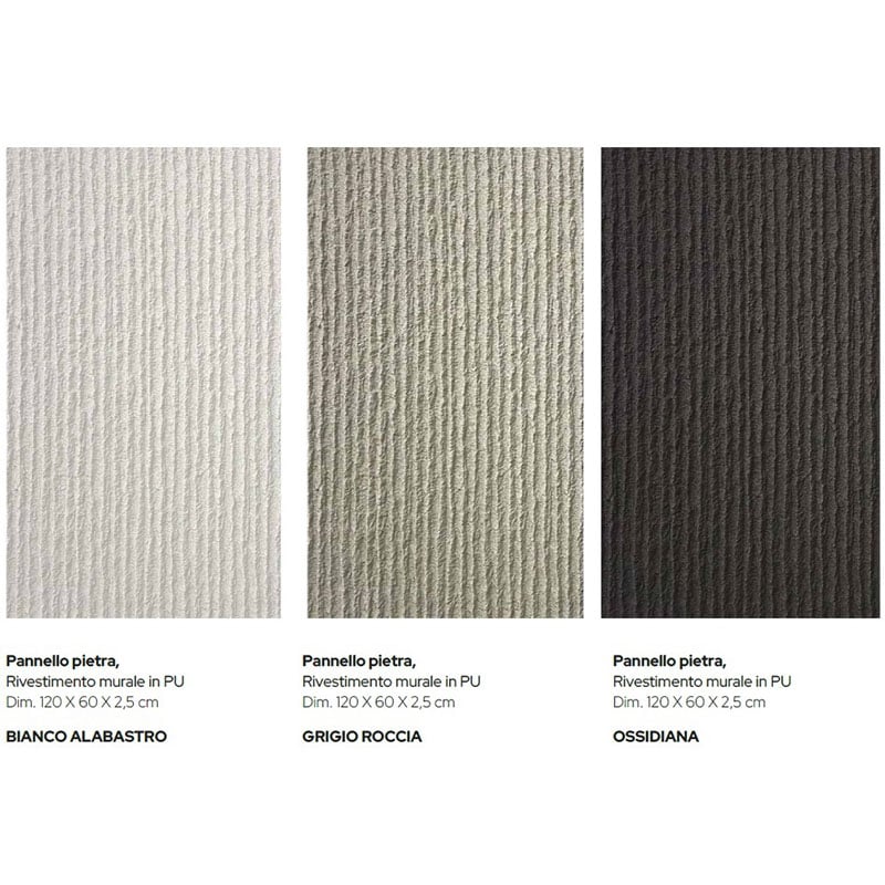 Pannelli decorativi per pareti in poliuretano effetto pietra rigato 720 x 120 cm
