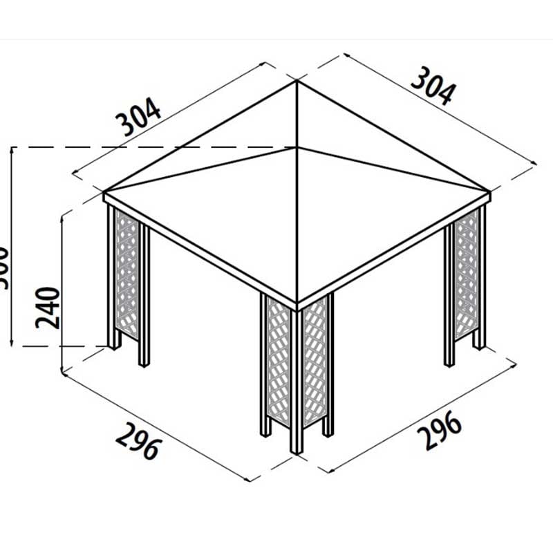 Gazebo in Legno Capri Con Rivestimento in PVC Losa Legnami 