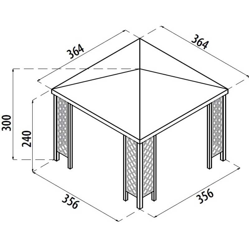 Gazebo in Legno Capri Con Rivestimento in PVC Losa Legnami 