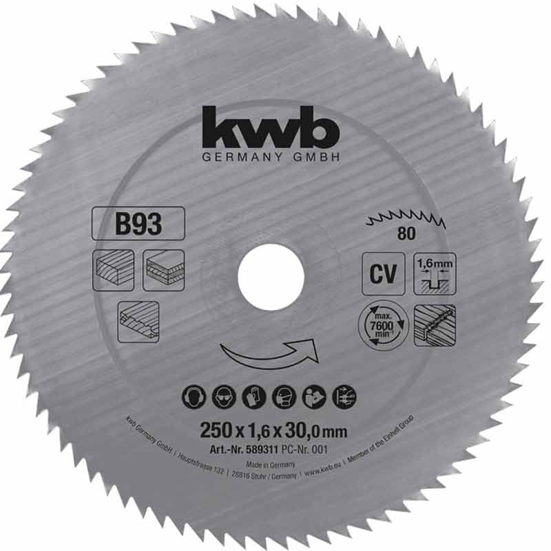 Lama per sega circolare 300 x 30 mm 80 denti KWB