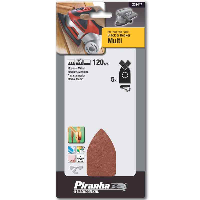 Nastri Triangolari Grana 120 per levigatrici multiuso Black and decker X31447-XJ