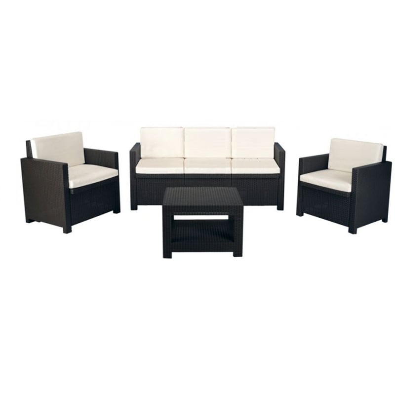 Divani set rattan tosca con divano 3 posti