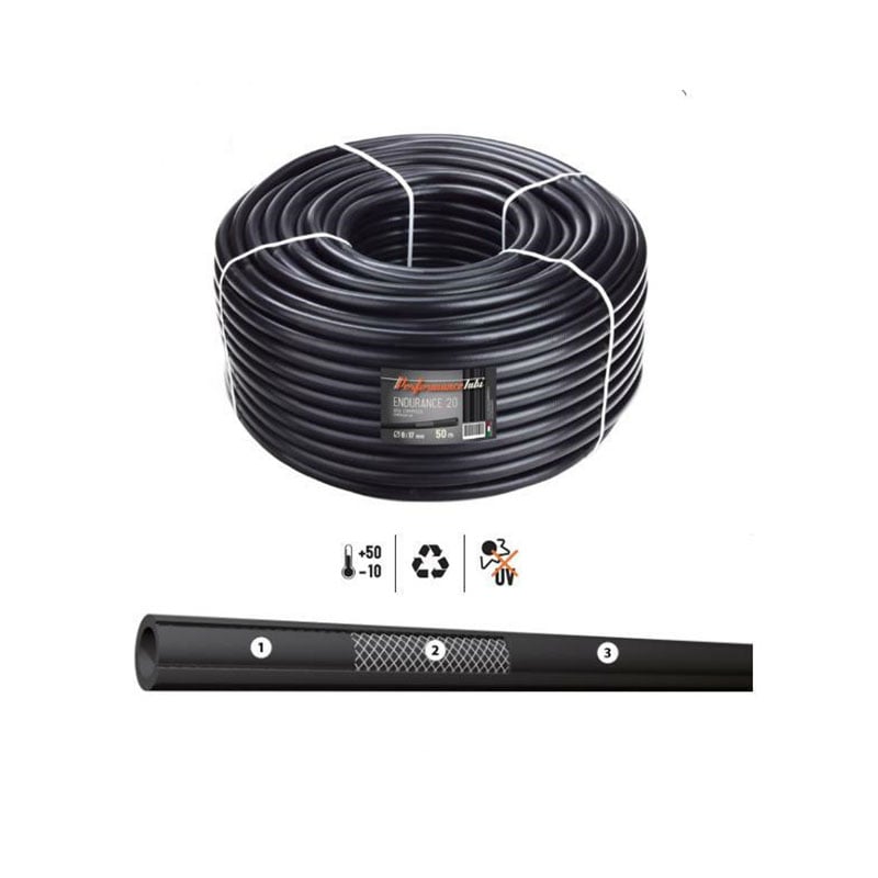 Tubo aria compressa endurance 20 8x17 mm nero 50 mt