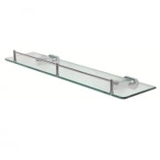 Mensola cromo vetro con piastre in acciaio antiruggine 50 cm linea deluxe Feridras 091041-b