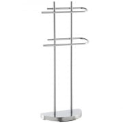 Piantana portasciugamani in acciaio cromato 2 bracci alto 87 cm Feridras 154007-b