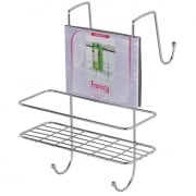 Mensola rettangolare 1 ripiano con gancio doccia in acciaio cromato linea francy Feridras 160026-b