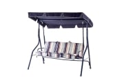 Dondolo 110x170x153 c-cuscino righe navy blu