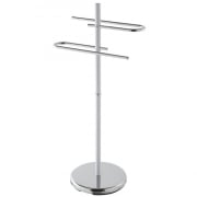 Piantana portasciugamani in acciaio cromato e bianco 2 bracci alto 88 cm Feridras 230005-b