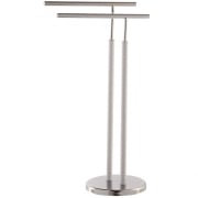 Piantana portasciugamani in acciaio cromato e bianco 2 bracci alto 81 cm Feridras 230006-b