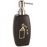 Dispenser in ceramica e acciaio con stampa a fuoco nero linea tonga Feridras 275005-b