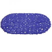 Tappeto antiscivolo ovale in pvc 69x36 cm blu Feridras 280051-b