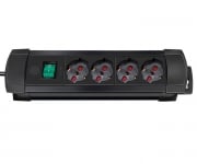Multipresa in plastica 4 posti con interruttore 36 cm nero Premium Brennenstuhl