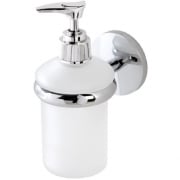 Portadispenser cromo vetro satinato con piastrina in acciaio antiruggine linea bora Feridras 607019