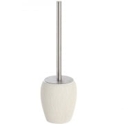 Portascopino in ceramica e acciaio bianco linea safari Feridras 628004