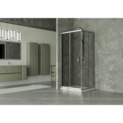 Box doccia angolare cromato H185cm con vetro trasparente Ego 2.0 Feridras