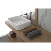Lavabo da appoggio 48cm in ceramica bianca lucida Feridras