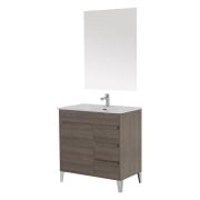 Mobile da bagno 82cm rovere scuro con anta e 3 cassetti Mondo 2.0 Feridras