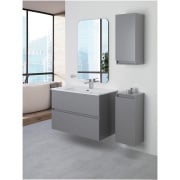 Mobile da bagno sospeso 90cm grigio con 2 cassetti Pastello Feridras