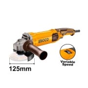 Smerigliatrice angolare 125 mm 1100 Watt regolazione velocità Ingco AG1100385