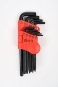 Chiavini torx maschio con foro centrale in set da 9 pezzi Medid